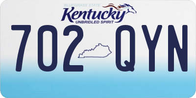 KY license plate 702QYN