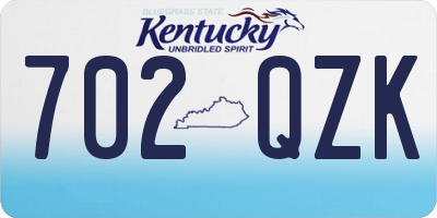 KY license plate 702QZK