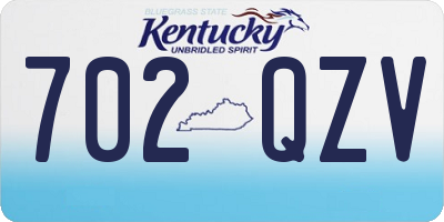 KY license plate 702QZV