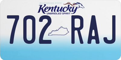 KY license plate 702RAJ