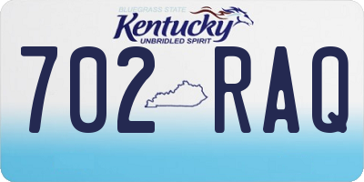 KY license plate 702RAQ