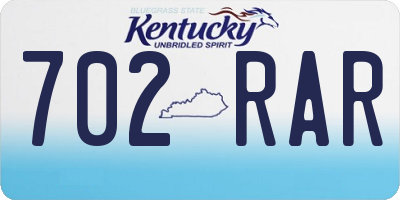 KY license plate 702RAR
