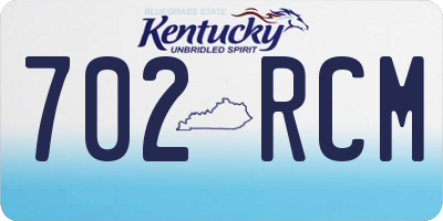 KY license plate 702RCM