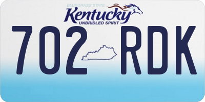 KY license plate 702RDK