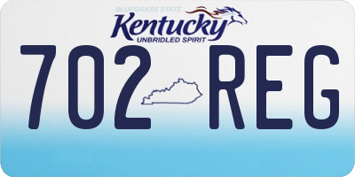 KY license plate 702REG