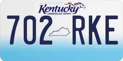 KY license plate 702RKE