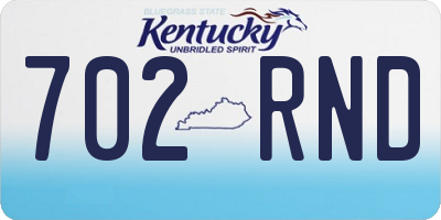 KY license plate 702RND