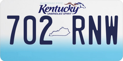 KY license plate 702RNW