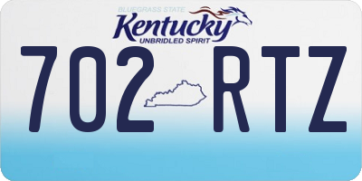 KY license plate 702RTZ