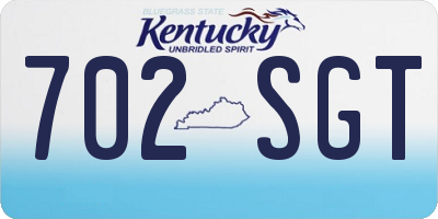 KY license plate 702SGT
