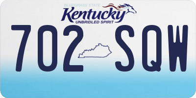 KY license plate 702SQW