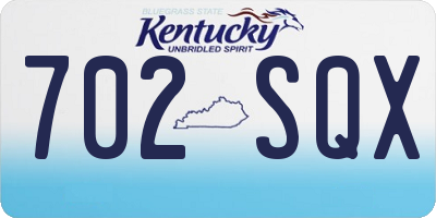 KY license plate 702SQX