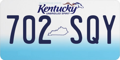 KY license plate 702SQY