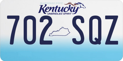 KY license plate 702SQZ