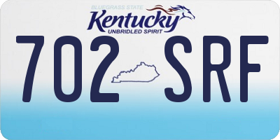 KY license plate 702SRF
