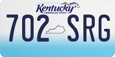 KY license plate 702SRG