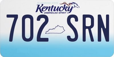 KY license plate 702SRN