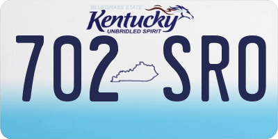 KY license plate 702SRO