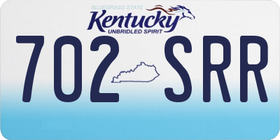KY license plate 702SRR