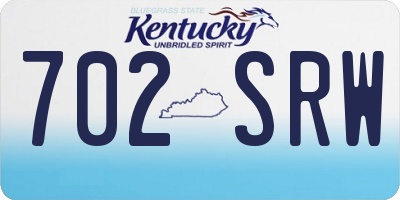 KY license plate 702SRW