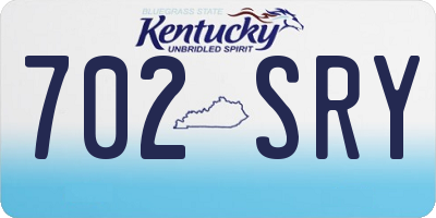 KY license plate 702SRY