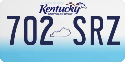 KY license plate 702SRZ