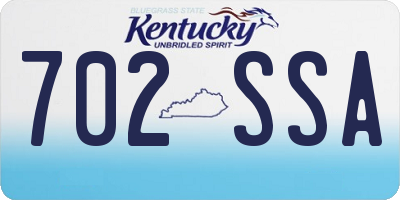 KY license plate 702SSA