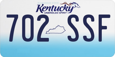 KY license plate 702SSF