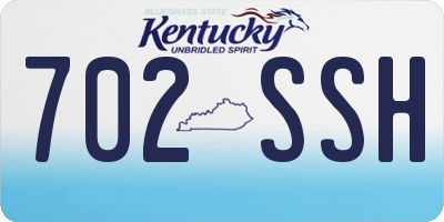 KY license plate 702SSH