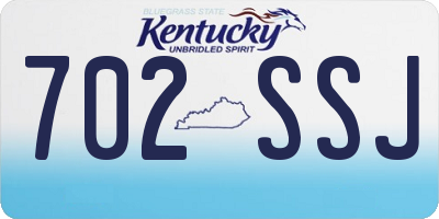 KY license plate 702SSJ