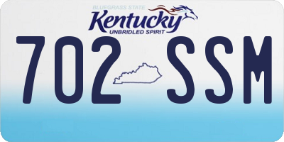 KY license plate 702SSM