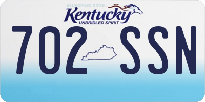 KY license plate 702SSN