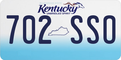 KY license plate 702SSO