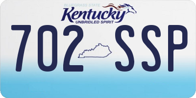 KY license plate 702SSP