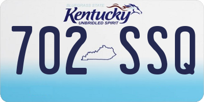 KY license plate 702SSQ