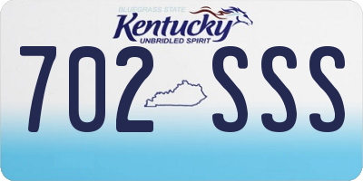 KY license plate 702SSS