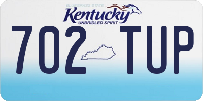 KY license plate 702TUP