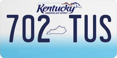 KY license plate 702TUS