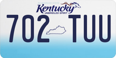 KY license plate 702TUU
