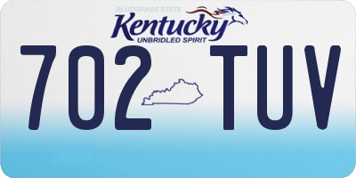 KY license plate 702TUV