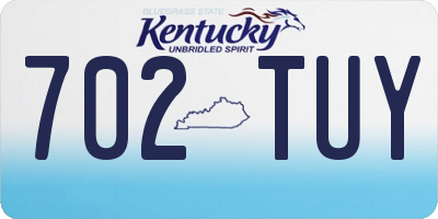 KY license plate 702TUY