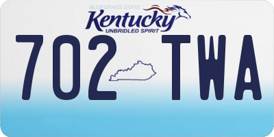KY license plate 702TWA
