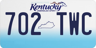 KY license plate 702TWC