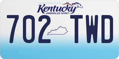 KY license plate 702TWD