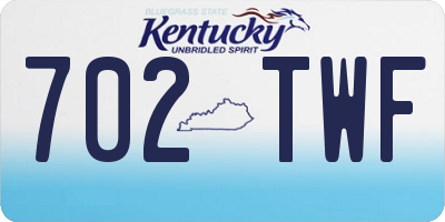 KY license plate 702TWF