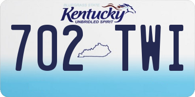 KY license plate 702TWI