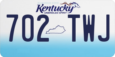 KY license plate 702TWJ