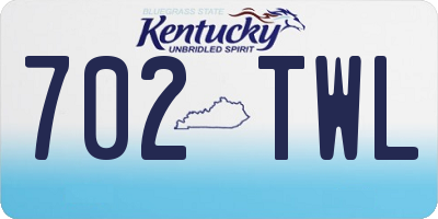 KY license plate 702TWL