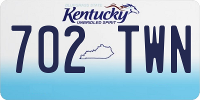 KY license plate 702TWN