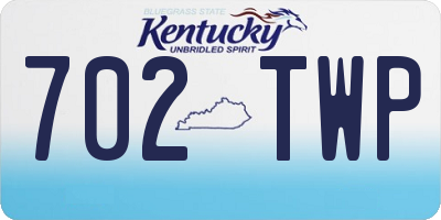 KY license plate 702TWP